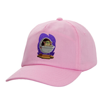 Baby Yoda mandalorian, Adult Baseball Cap, 100% Cotton, PINK (COTTON, ADULT, UNISEX, ONE SIZE)