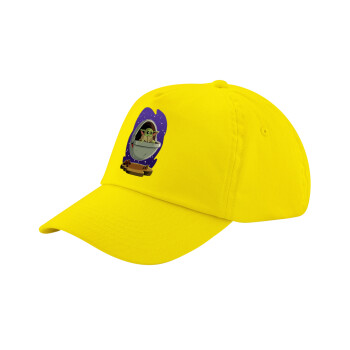 Baby Yoda mandalorian, Child's Baseball Cap, 100% Cotton Twill, Yellow (COTTON, CHILD, UNISEX, ONE SIZE)