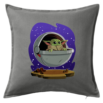 Baby Yoda mandalorian, Sofa cushion Grey 50x50cm includes filling