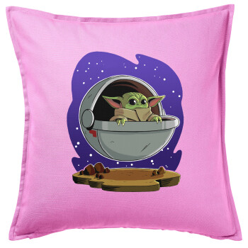 Baby Yoda mandalorian, Sofa cushion Pink 50x50cm includes filling