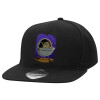 Adult Flat Snapback Hat Black, (100% COTTON TWILL, ADULT, UNISEX, ONE SIZE)