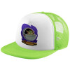 Child's Soft Trucker Hat with Green/White Mesh (POLYESTER, CHILDREN'S, ONE SIZE)