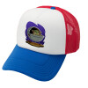 Adult Soft Trucker Hat with Red/Blue/White Mesh (POLYESTER, ADULT, UNISEX, ONE SIZE)