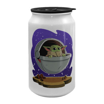 Baby Yoda mandalorian, Κούπα ταξιδιού μεταλλική με καπάκι (tin-can) 500ml