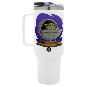 Baby Yoda mandalorian, Mega Stainless steel Tumbler with lid, double wall 1,2L