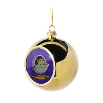 Baby Yoda mandalorian, Golden Christmas tree ball ornament 8cm