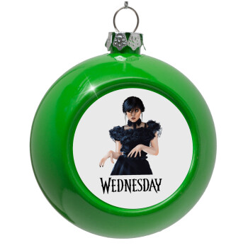 Wednesday Adams, dance with hands, Green Christmas tree ornament bauble 8cm