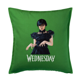 Wednesday Adams, dance with hands, Sofa cushion Green 50x50cm includes filling