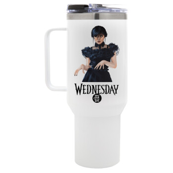 Wednesday Adams, dance with hands, Mega Stainless steel Tumbler with lid, double wall 1,2L