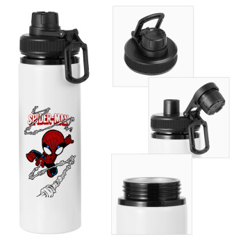 Spiderman kid, Metal water bottle with safety cap, aluminum 850ml