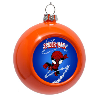 Spiderman kid, Orange Christmas tree ornament bauble 8cm