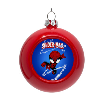 Spiderman kid, Red Christmas tree ornament bauble 8cm