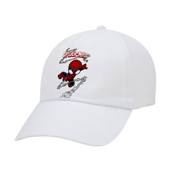 Spiderman kid, Adult Baseball Cap White 5-panel (POLYESTER, ADULT, UNISEX, ONE SIZE)