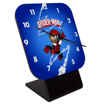 Spiderman kid, Επιτραπέζιο ρολόι ξύλινο με δείκτες (10cm)