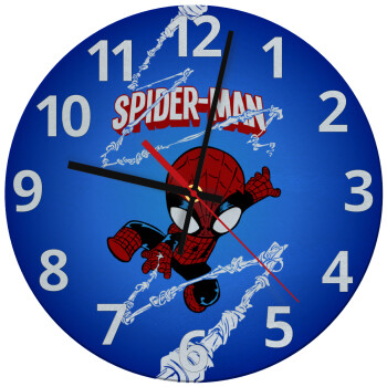 Spiderman kid, Ρολόι τοίχου γυάλινο (30cm)