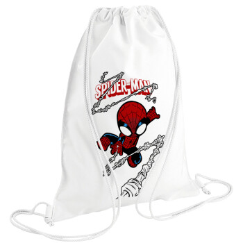 Spiderman kid, Backpack pouch GYMBAG white (28x40cm)