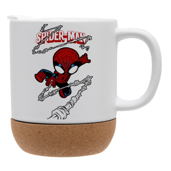 Spiderman kid, Ceramic coffee mug Cork (MAT), 330ml (1pcs)