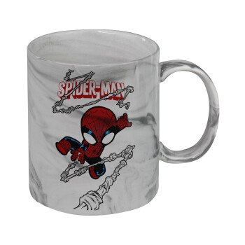 Spiderman kid, Mug ceramic marble style, 330ml