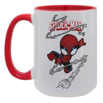 Spiderman kid, Κούπα Mega 15oz, κεραμική Κόκκινη, 450ml