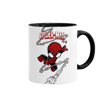 Spiderman kid, Mug colored black, ceramic, 330ml
