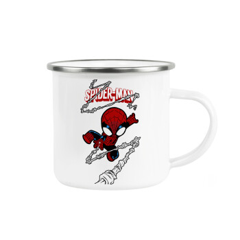 Spiderman kid, Metallic enamel cup white 360ml