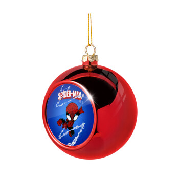 Spiderman kid, Christmas tree ball Red 8cm