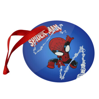 Spiderman kid, Christmas ornament glass 9cm