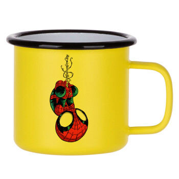 Spiderman upside down, Metallic enamel MATT Yellow cup 360ml