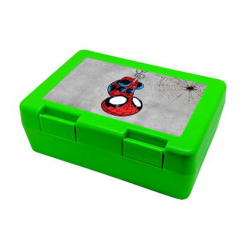 Spiderman upside down, Children's cookie container GREEN 185x128x65mm (BPA free plastic)