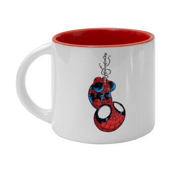 Spiderman upside down, Κούπα κεραμική 400ml Λευκή/Κόκκινη