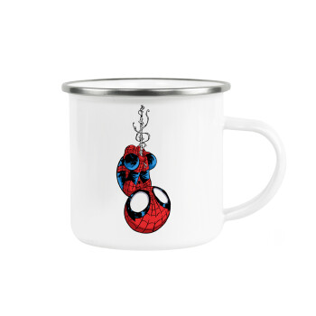 Spiderman upside down, Metallic enamel cup white 360ml