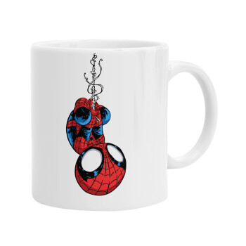 Spiderman upside down, Ceramic coffee mug, 330ml (1pcs)