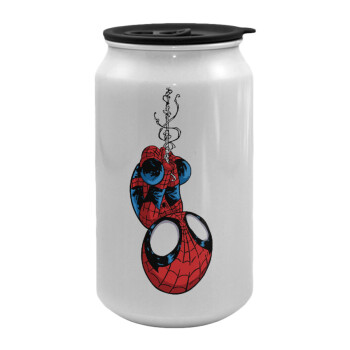Spiderman upside down, Κούπα ταξιδιού μεταλλική με καπάκι (tin-can) 500ml