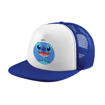 Lilo & Stitch blue, Καπέλο παιδικό Soft Trucker με Δίχτυ ΜΠΛΕ/ΛΕΥΚΟ (POLYESTER, ΠΑΙΔΙΚΟ, ONE SIZE)