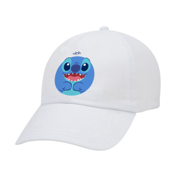 Lilo & Stitch blue, Καπέλο Ενηλίκων Baseball Λευκό 5-φύλλο (POLYESTER, ΕΝΗΛΙΚΩΝ, UNISEX, ONE SIZE)