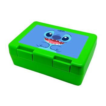 Lilo & Stitch blue, Children's cookie container GREEN 185x128x65mm (BPA free plastic)