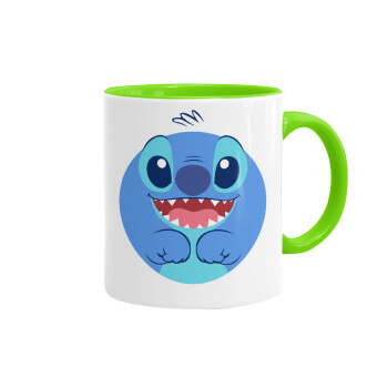 Lilo & Stitch blue, Mug colored light green, ceramic, 330ml