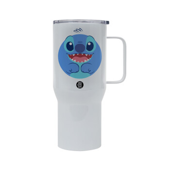 Lilo & Stitch blue, Tumbler με καπάκι, διπλού τοιχώματος (θερμό) 750L