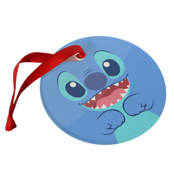 Lilo & Stitch blue, Christmas ornament glass 9cm