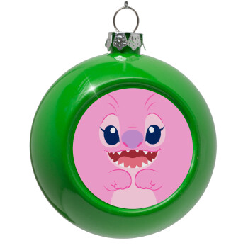 Lilo & Stitch Angel pink, Green Christmas tree ornament bauble 8cm