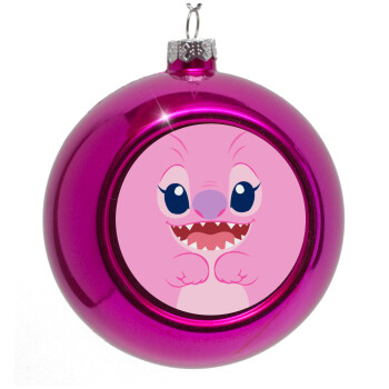 Lilo & Stitch Angel pink, Purple Christmas tree ornament bauble 8cm