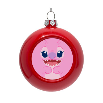 Lilo & Stitch Angel pink, Red Christmas tree ornament bauble 8cm