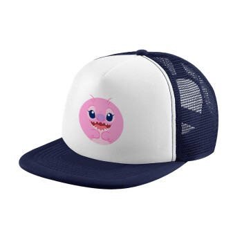 Lilo & Stitch Angel pink, Καπέλο Ενηλίκων Soft Trucker με Δίχτυ Dark Blue/White (POLYESTER, ΕΝΗΛΙΚΩΝ, UNISEX, ONE SIZE)