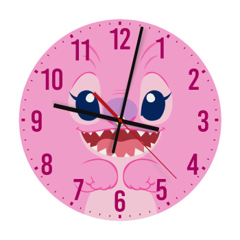 Lilo & Stitch Angel pink, Ρολόι τοίχου ξύλινο (30cm)