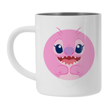 Lilo & Stitch Angel pink, Mug Stainless steel double wall 450ml