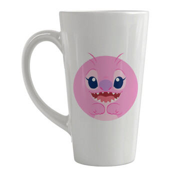 Lilo & Stitch Angel pink, Κούπα κωνική Latte Μεγάλη, κεραμική, 450ml