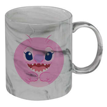 Lilo & Stitch Angel pink, Mug ceramic marble style, 330ml