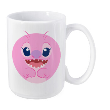 Lilo & Stitch Angel pink, Κούπα Mega, κεραμική, 450ml