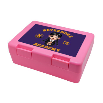 Wednesday Adams, nevermore, Children's cookie container PINK 185x128x65mm (BPA free plastic)
