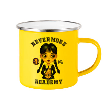 Wednesday Adams, nevermore, Yellow Enamel Metallic Cup 360ml